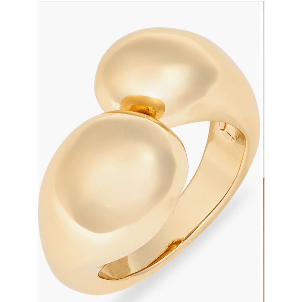 Open Edit Gold Teardrop Wrap Ring - Size 7
